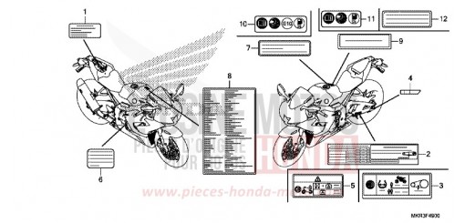 ETIQUETTE DE PRECAUTIONS CBR1000STN de 2022